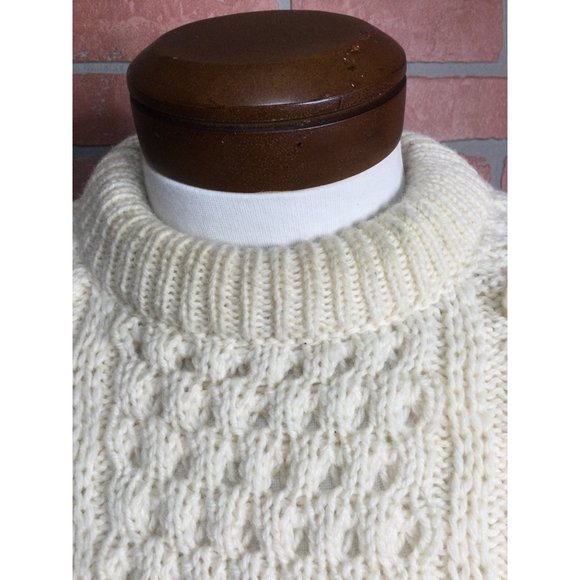 Vintage Bonner of Ireland Mens Cable Knit Fisherman Sweater Pure Wool Pullover B - Picture 4 of 9